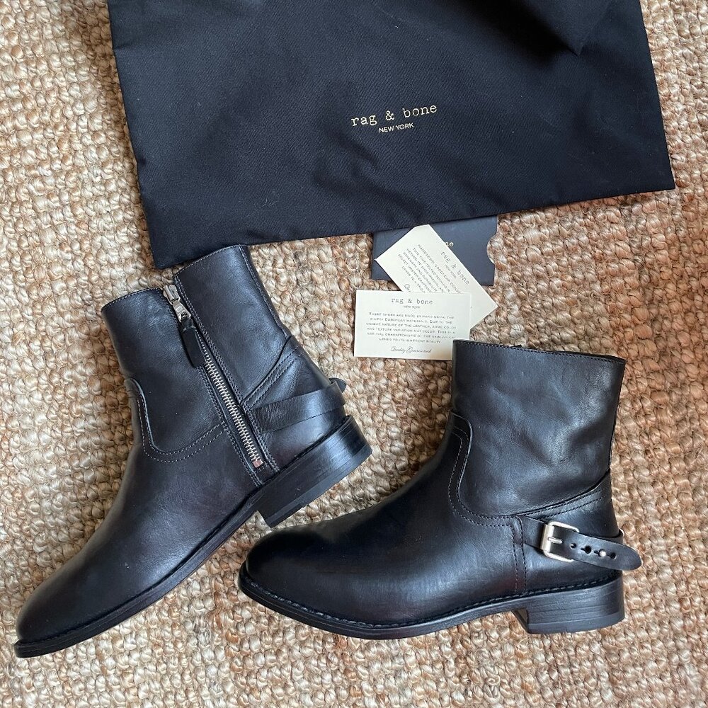RAG & BONE Black Oliver Zip Boot - size 40
